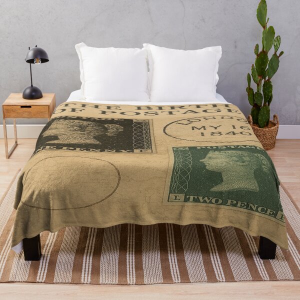 Item preview, The Birth of Postage (England, 1840s)_Collage Realistic Vintage Wallpaper designed and sold by DinsignStudio.