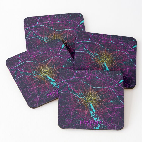 Item preview, Hanover City Map of Lower Saxony, Germany - Neon designed and sold by deMAP.