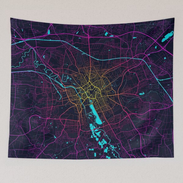 Item preview, Hanover City Map of Lower Saxony, Germany - Neon designed and sold by deMAP.