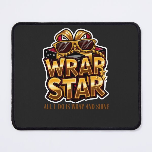 Item preview, Funny Christmas Gift Wrapper Pun – “Wrap Star” Gold Shine Design designed and sold by DesignedByBren.
