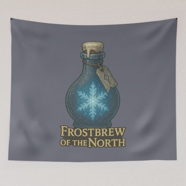 Artikelvorschau, Frostbräu des Nordens – Winterfantasie-Trank-Aufkleber entworfen und verkauft von AlcheArtsStudio.