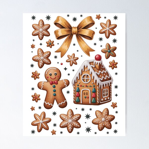 Item preview, Gingerbread Christmas Coquette Brushstroke Christmas Tis the Season Merry Christmas designed and sold by VENOM0RIOT.