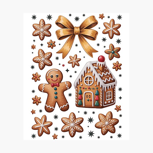 Item preview, Gingerbread Christmas Coquette Brushstroke Christmas Tis the Season Merry Christmas designed and sold by VENOM0RIOT.