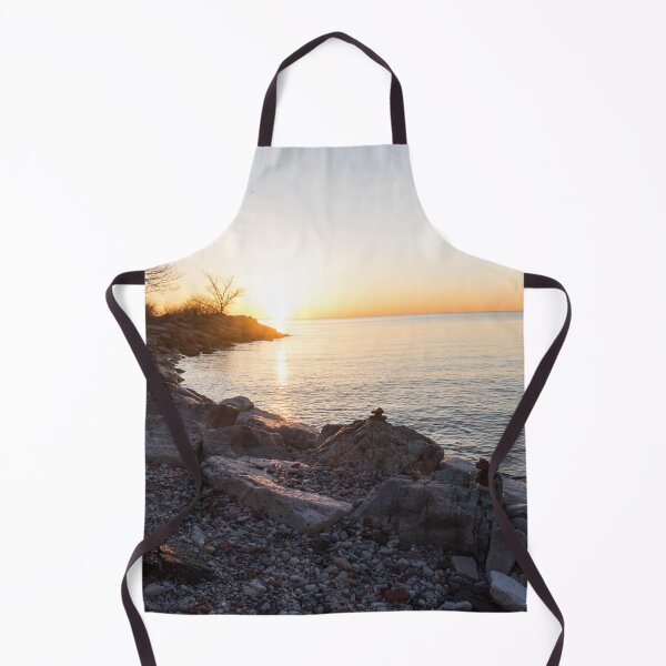 Item preview, Lake Shore Sunrise Over Rough Rocks and Stone Stacks designed and sold by Georgia Mizuleva.