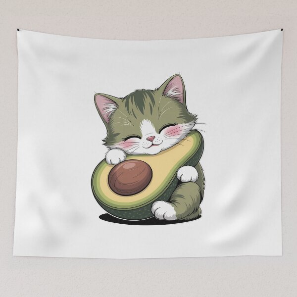 Item preview, Kawaii Avocado Cat designed and sold by VENOM0RIOT.