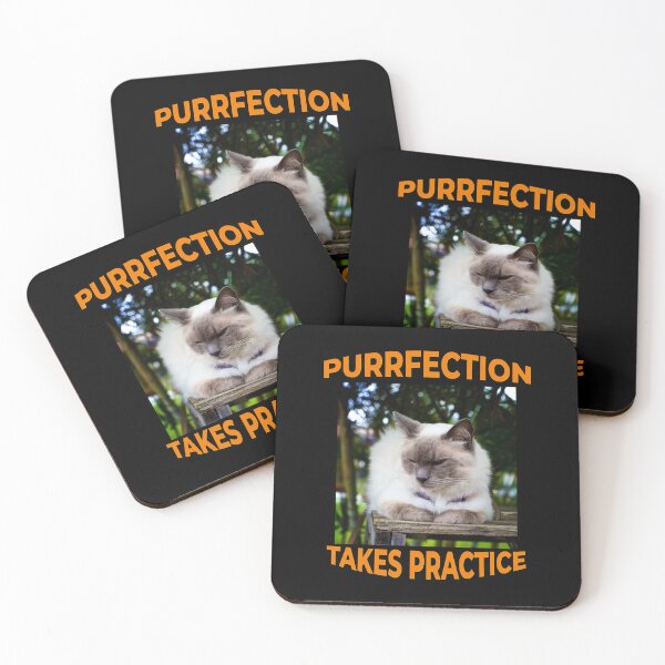 Item preview, Purrfection Takes Practice – Funny Cat designed and sold by Michael van der Hoorn.