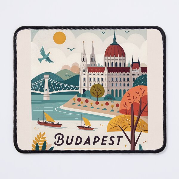 Item preview, Budapest Hungary Travel Art – Illustrated Cityscape designed and sold by Witsprings.