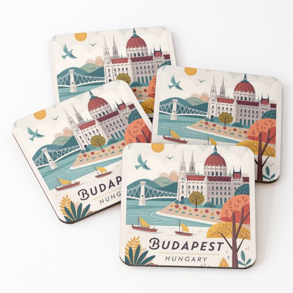 Item preview, Budapest Hungary Travel Art – Illustrated Cityscape designed and sold by Witsprings.