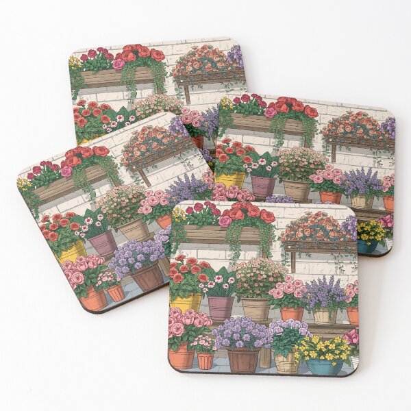 Item preview, Colorful Flower Pots Garden Illustration designed and sold by LakLuxe studio .
