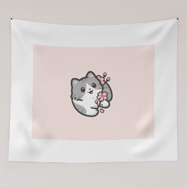 Item preview, Cute Kitten with Peach Blossom designed and sold by VERobinson69.
