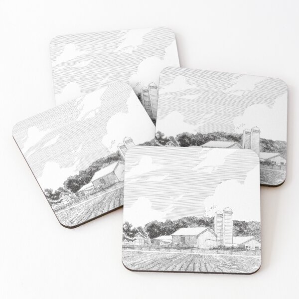Item preview, Landscape sketch of farm area  designed and sold by midsketcher.