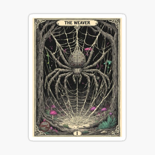 Item preview, The Weaver (I) - Gothic Spider Tarot Card Dark CottageCore designed and sold by Designs-R-Fine.