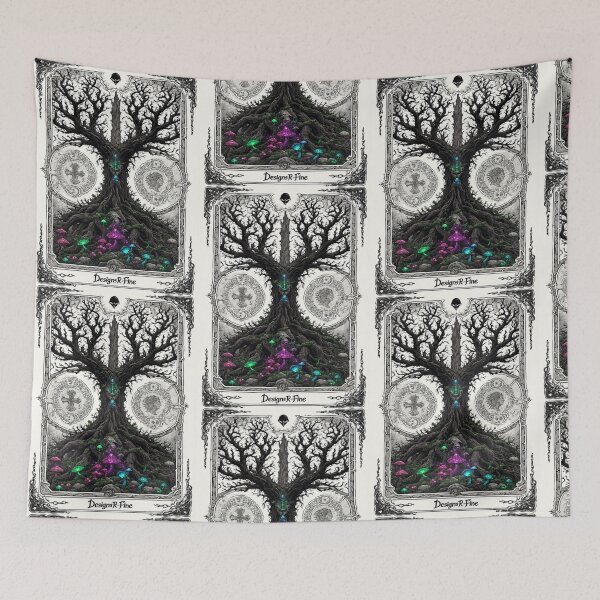 Item preview, Whispering Forest Glyphs - Gothic Tarot Card Back Dark CottageCore designed and sold by Designs-R-Fine.