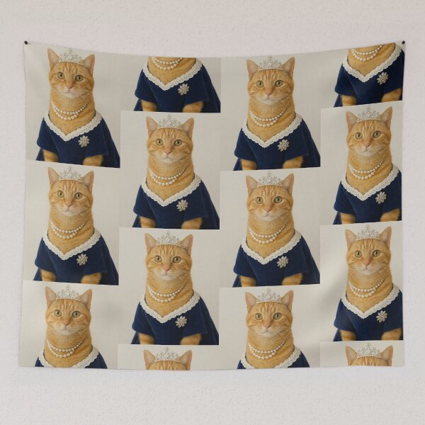 Item preview, Princess of Wales Cat Portrait – Victorian Aristocrat Feline Art designed and sold by flowerpower999.