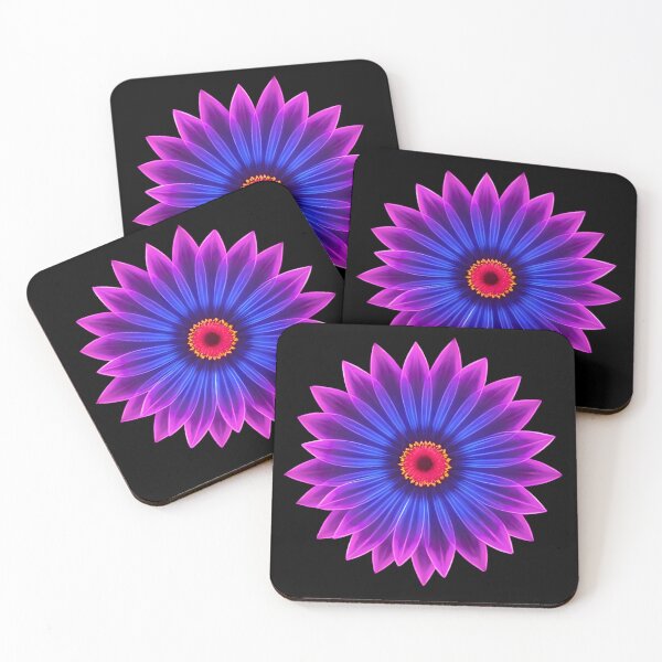Item preview, Neon Glow Flower – Vibrant Purple and Blue designed and sold by Club Seal Prints.
