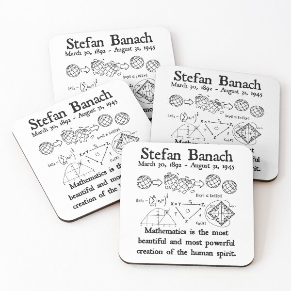Item preview, Nerdy Vintage Stefan Banach Mathematics is the Most Beautiful and Most Powerful Math Science Teacher Black Text designed and sold by MathWare MathClips.