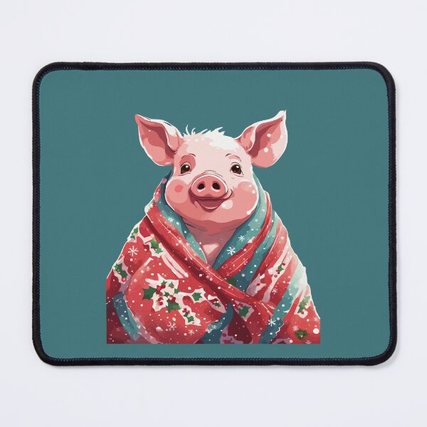 Item preview, Christmas Pig Wrapped In A Holiday Blanket designed and sold by taiche.