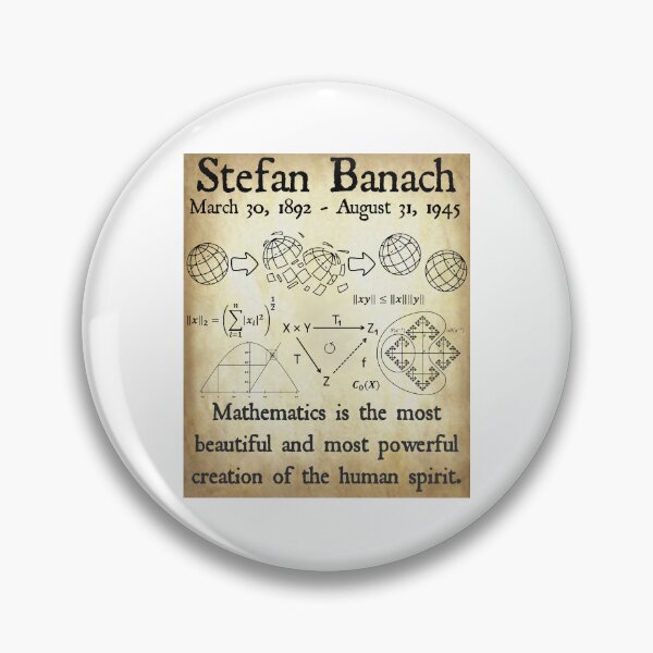 Item preview, Nerdy Vintage Stefan Banach Mathematics is the Most Beautiful and Most Powerful Math Science Teacher Black Text Parchment designed and sold by MathWare MathClips.