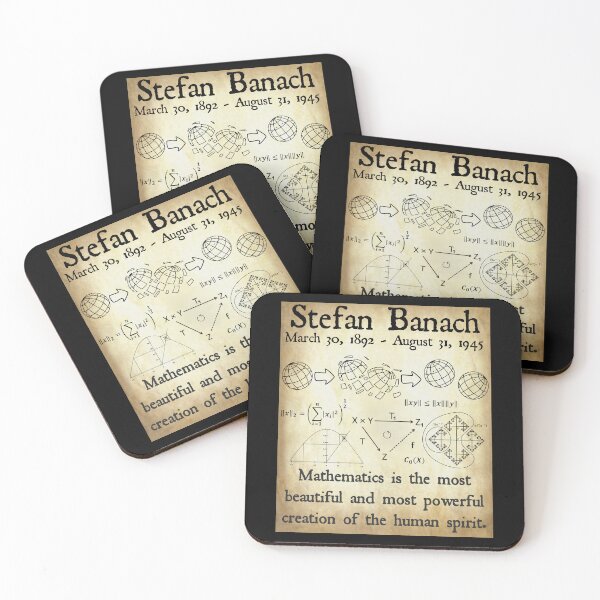 Item preview, Nerdy Vintage Stefan Banach Mathematics is the Most Beautiful and Most Powerful Math Science Teacher Black Text Parchment designed and sold by MathWare MathClips.