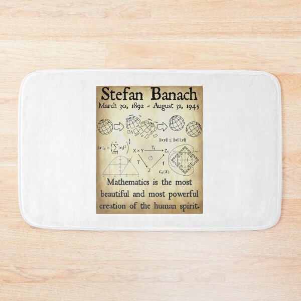 Item preview, Nerdy Vintage Stefan Banach Mathematics is the Most Beautiful and Most Powerful Math Science Teacher Black Text Parchment designed and sold by MathWare MathClips.
