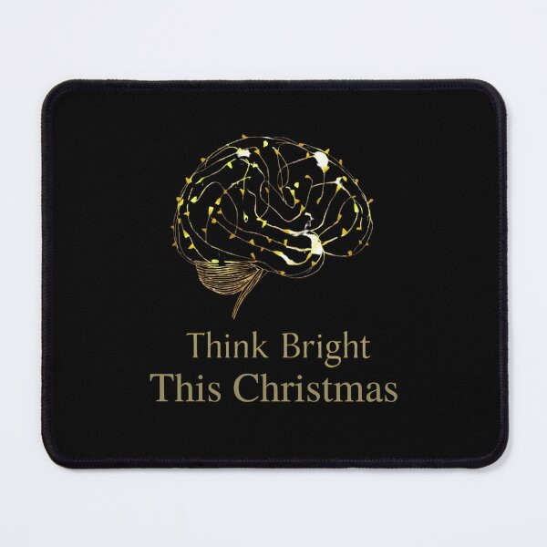 Aperçu de l'œuvre Pensez lumineux pour Noël | Lumières dorées pour le cerveau | Art élégant inspiré des neurosciences, cadeau de Noël pour un état d'esprit positif créée et vendue par PureBrain.