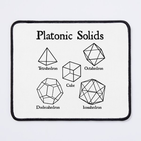 Item preview, Nerdy Vintage Platonic Solids Math Science Teacher Black Text designed and sold by MathWare MathClips.