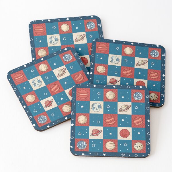 Item preview, CHECKS AND PLANETS PATTERN designed and sold by Fabrifrank.