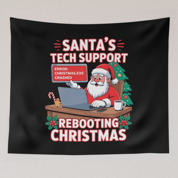 Item preview, Santa's Tech Support Rebooting Christmas Funny designed and sold by KarimSoCute.