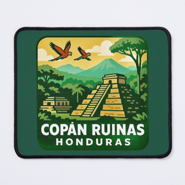 Item preview, Copán Ruinas, Honduras / Jungle Ruins Retro Art designed and sold by Myra365Art.