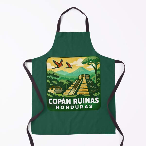 Item preview, Copán Ruinas, Honduras / Jungle Ruins Retro Art designed and sold by Myra365Art.