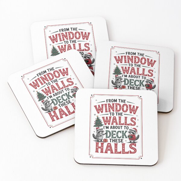 Item preview, Funny Raccoon Christmas I'm About to Deck These Halls Quote designed and sold by BakeryDozen.