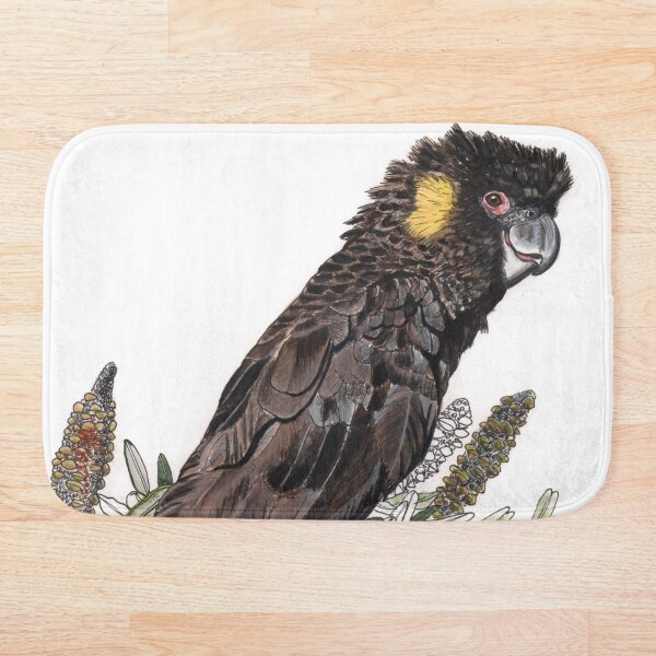Aperçu de l'œuvre Cacatoès Oiseau Australien Noir À Queue Jaune Banksia créée et vendue par blueidesign.