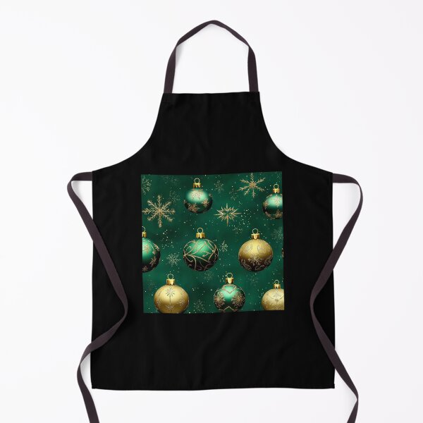 Item preview, Christmas Golden Ornaments And Stars On Holiday Green designed and sold by DEC02.