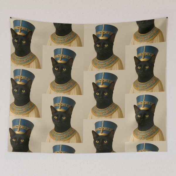 Item preview, Nefertiti of Egypt Cat Portrait – Victorian Aristocrat Feline Art designed and sold by flowerpower999.