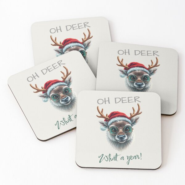 Item preview, "Oh Deer What A Year" Funny Christmas Reindeer Pun designed and sold by SolaoLab.