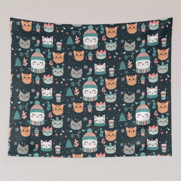 Item preview, Winter Cat Pattern designed and sold by Kitty Enterprise.
