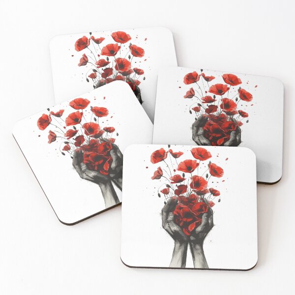 Item preview, Sketched Hands With Poppies designed and sold by Fabricbella.