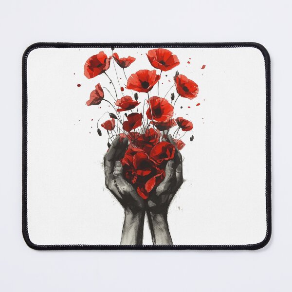 Item preview, Sketched Hands With Poppies designed and sold by Fabricbella.