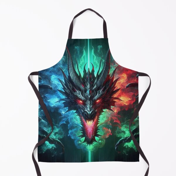 Item preview, Cyber Flame Dragon Dual Element Power Creature Art designed and sold by DreamArt Creations.