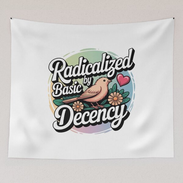 Item preview, Radicalized by Basic Decency Bird Flat Cartoon Statement designed and sold by chattsuede.