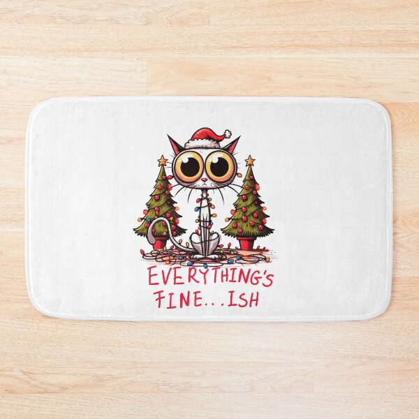 Item preview, Christmas Cat Lights I'm Fine Everything Is Fine designed and sold by wesdesignshop.