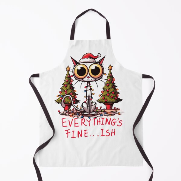 Item preview, Christmas Cat Lights I'm Fine Everything Is Fine designed and sold by wesdesignshop.