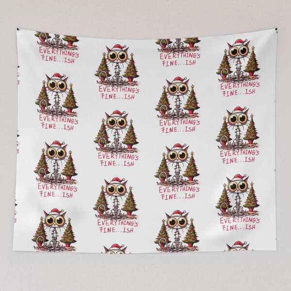 Item preview, Christmas Cat Lights I'm Fine Everything Is Fine designed and sold by wesdesignshop.