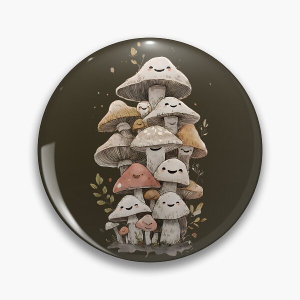 Item preview, Cute Happy Mushrooms – Kawaii Goblincore Mushroom Family | Cozy Cottagecore Nature Art designed and sold by Goblinlife.
