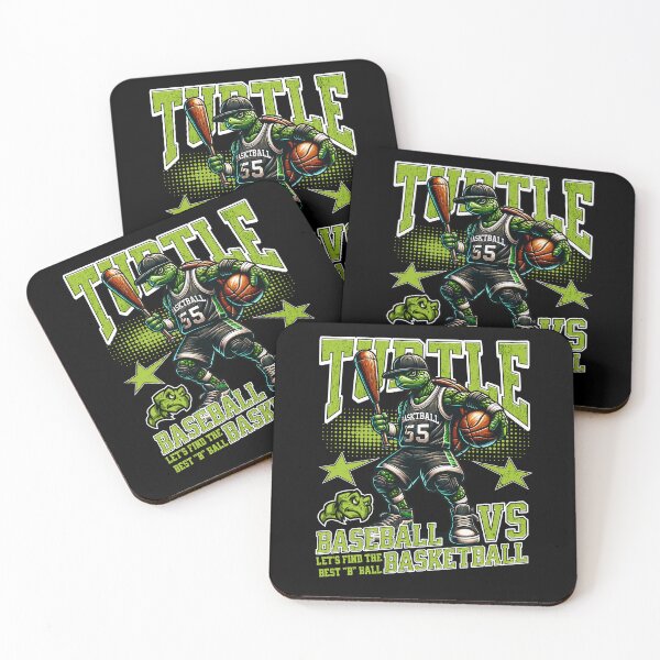 Item preview, Turtle Sports Battle | Baseball vs Basketball Cartoon Design designed and sold by pixorygraphix.