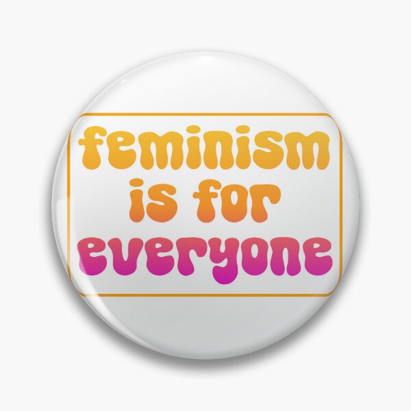 Item preview, Feminism Is For Everyone white background pink and orange designed and sold by GeoGoose.