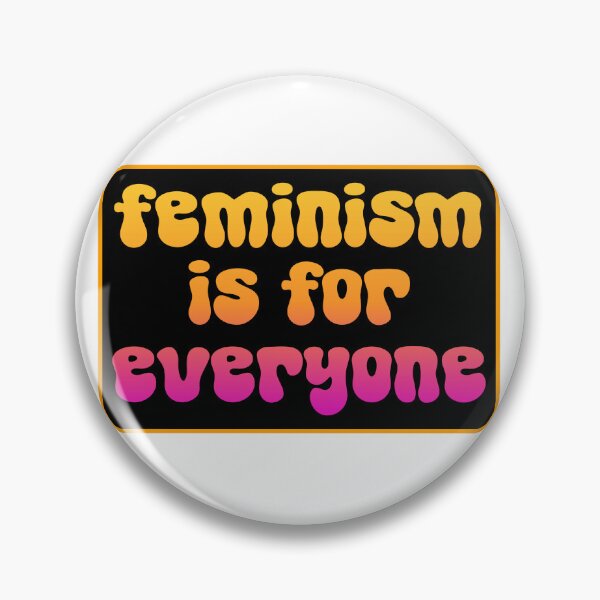 Aperçu de l'œuvre Le féminisme est pour tout le monde. Fond noir, rose et orange. créée et vendue par GeoGoose.