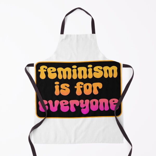 Item preview, Feminism Is For Everyone black background pink and orange designed and sold by GeoGoose.