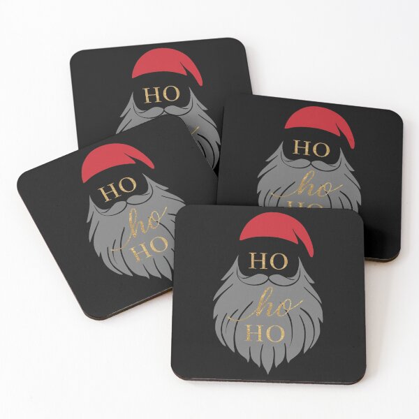 Item preview, Stylized Santa Beard with Gold “HO ho HO” Text – Modern Minimal Christmas Design designed and sold by PixelVibe782.
