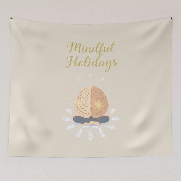 Item preview, Mindful Holidays | Meditation Brain Christmas Art, Calm Mind, Self Care, Mindfulness & Mental Wellness Gift designed and sold by PureBrain.